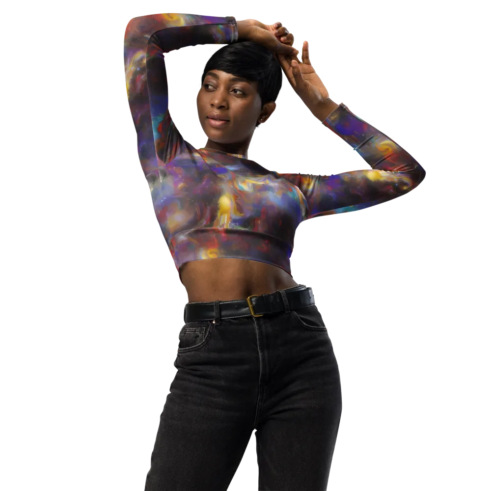 Quantum Wisp on Long Sleeve Crop Top — Front