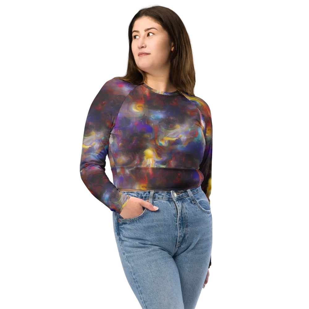 Quantum Wisp on Long Sleeve Crop Top — Front