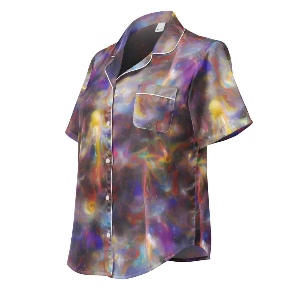 Quantum Wisp on Women's Short Sleeve Pajama Top — Left Front