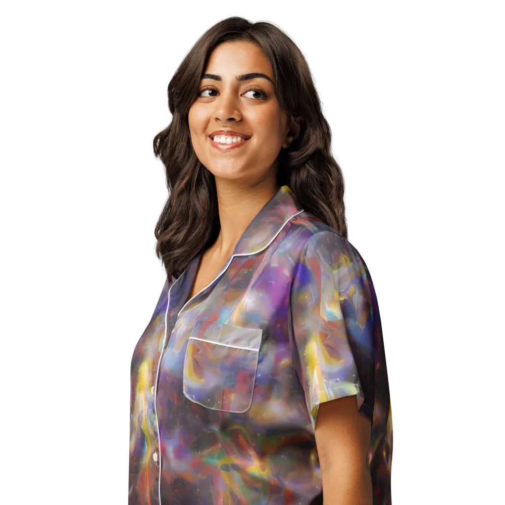 Quantum Wisp on Women's Short Sleeve Pajama Top — Left Front