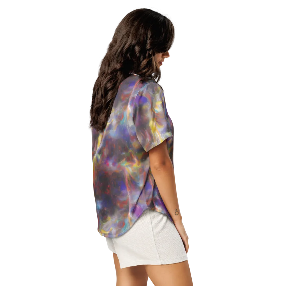 Quantum Wisp on Women's Short Sleeve Pajama Top — Right Back