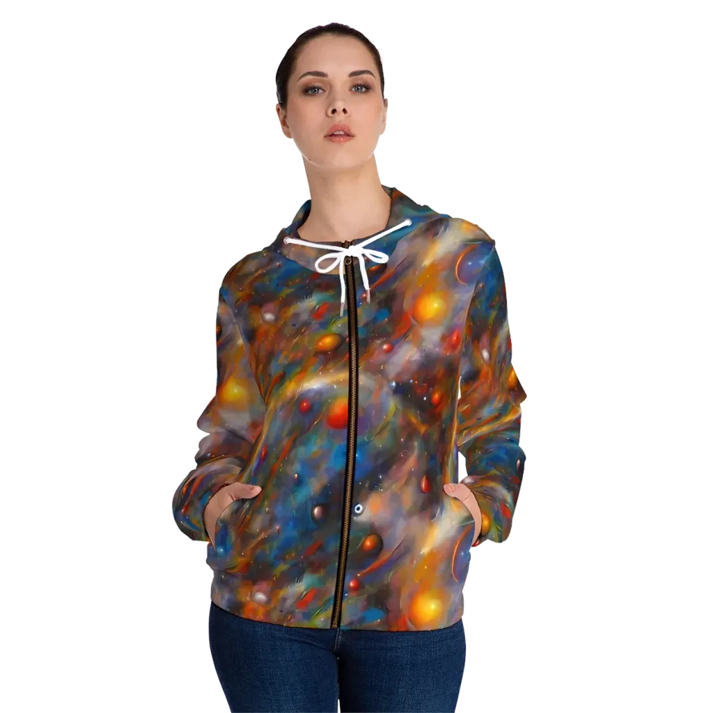 Kohn De Seve Canvas on Women's Full-Zip Hoodie — Front On Person
