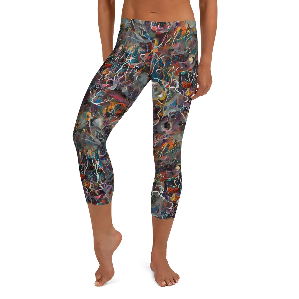 Chromatic Entanglement on Capri Leggings — Front