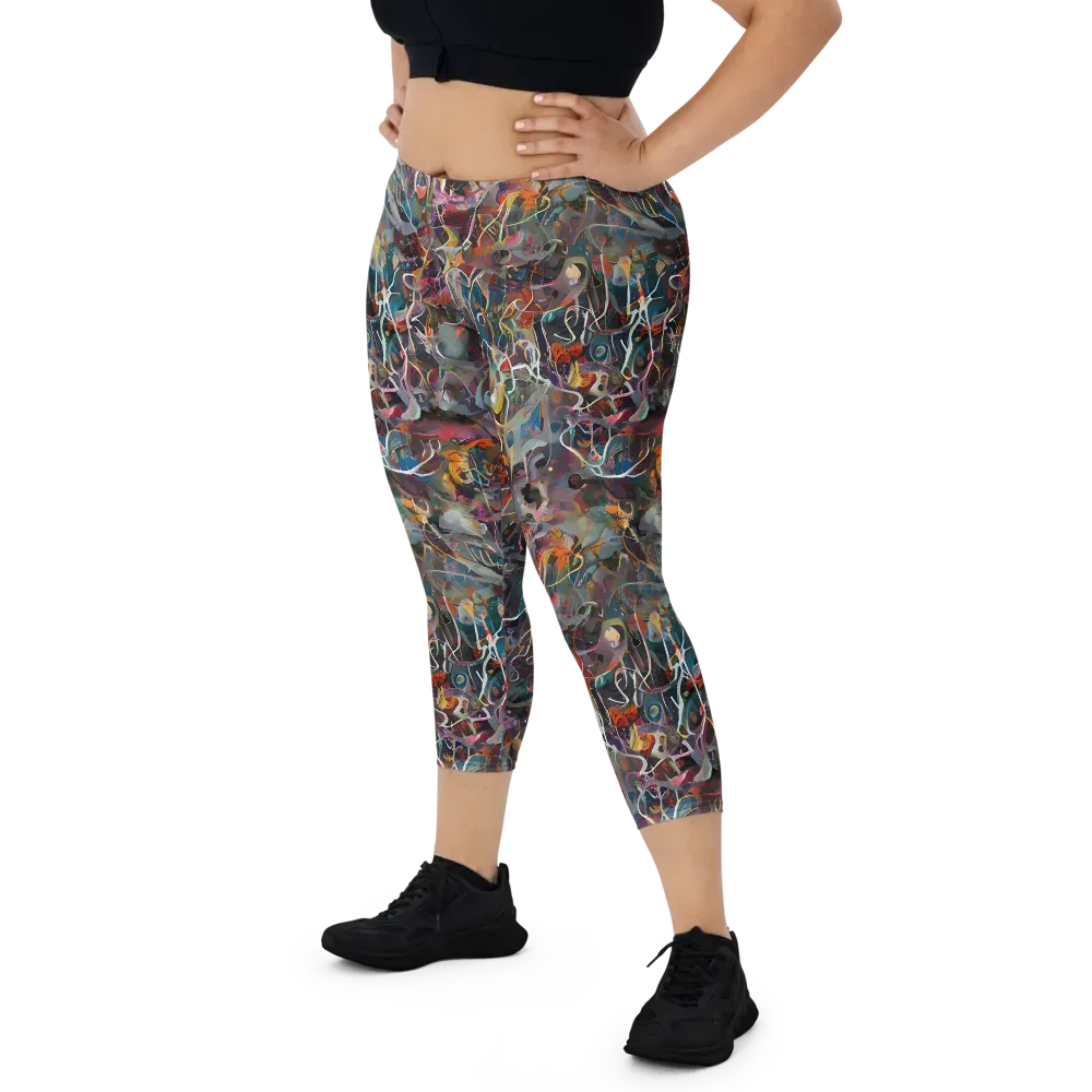 Chromatic Entanglement on Capri Leggings — Front