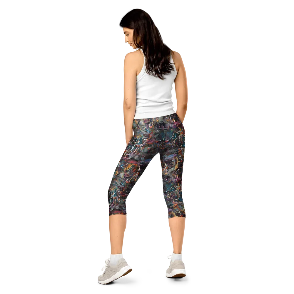 Chromatic Entanglement on Capri Leggings — Back