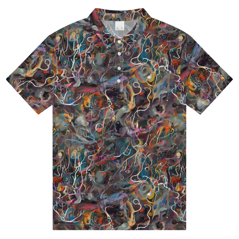 Chromatic Entanglement on Men's Slim Fit Polo Shirt — Front