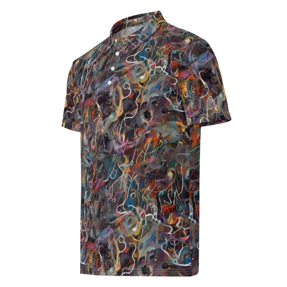 Chromatic Entanglement on Men's Slim Fit Polo Shirt — Left Front