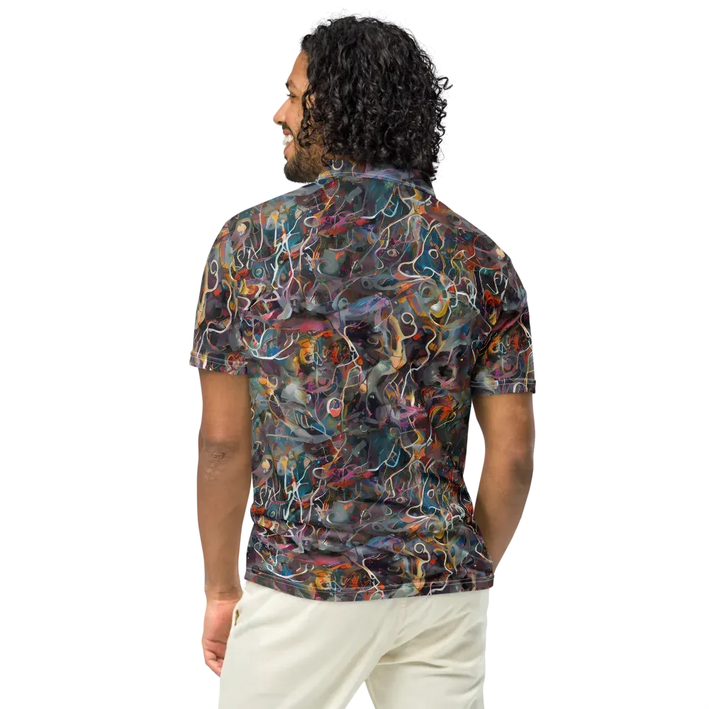 Chromatic Entanglement on Men's Slim Fit Polo Shirt — Back