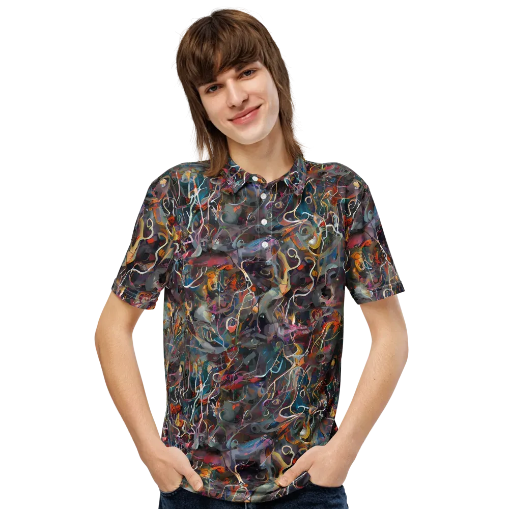 Chromatic Entanglement on Men's Slim Fit Polo Shirt — Front