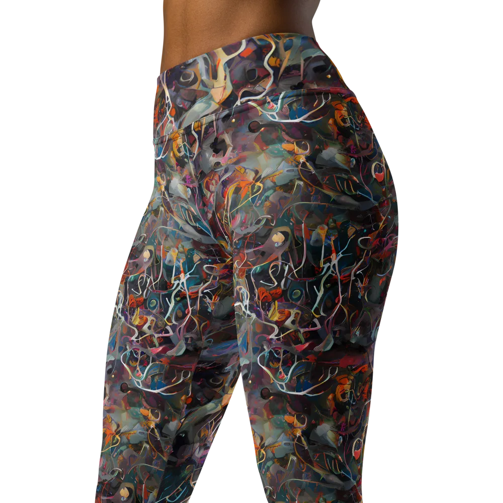 Chromatic Entanglement on Yoga Leggings — Left Front