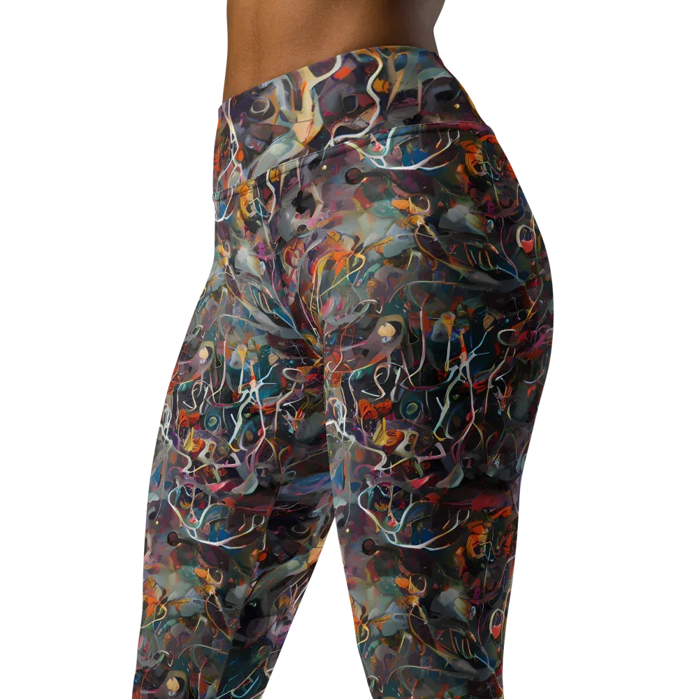 Chromatic Entanglement on Yoga Leggings — Left Front