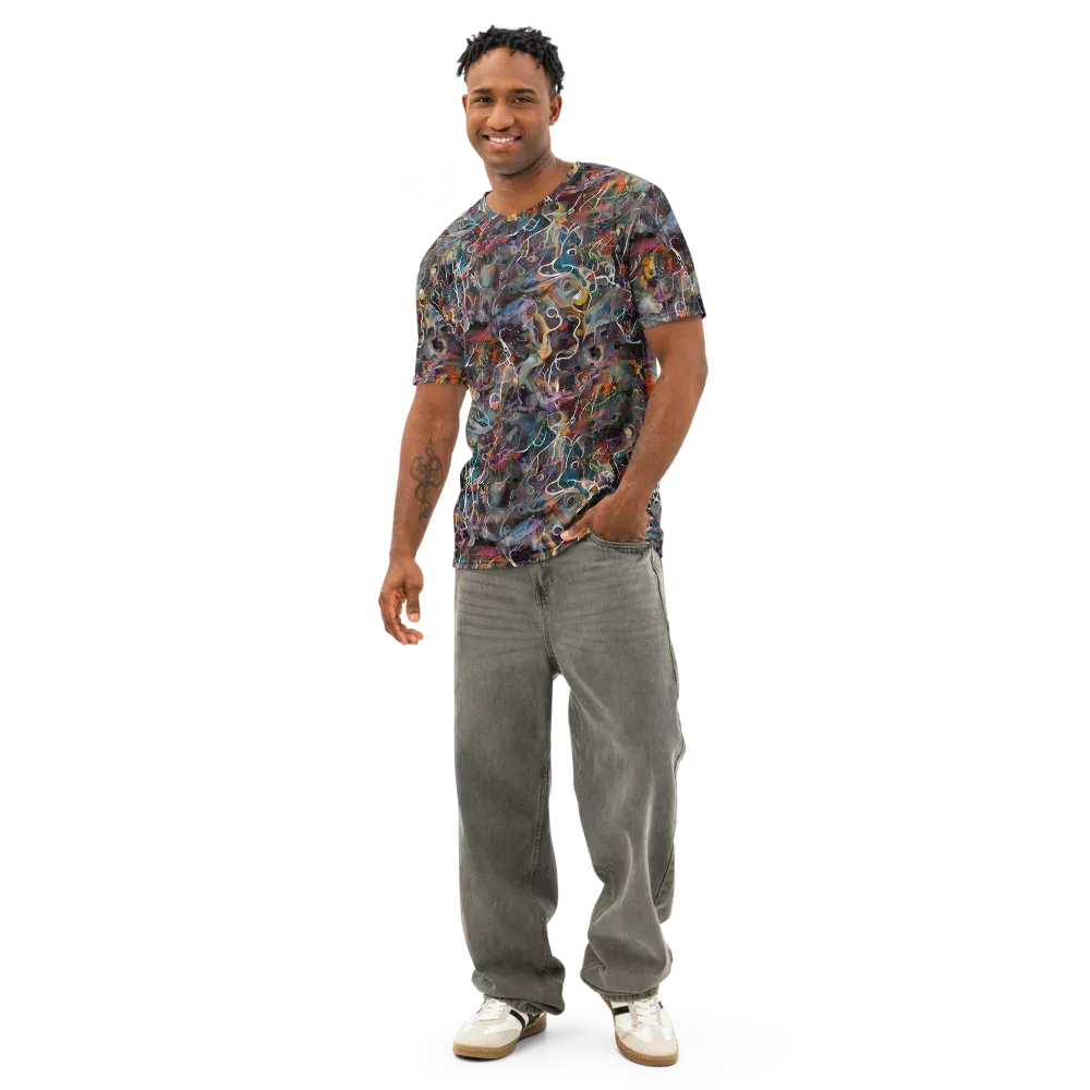 Chromatic Entanglement on Men's Cotton Crew Neck T-Shirt — Front