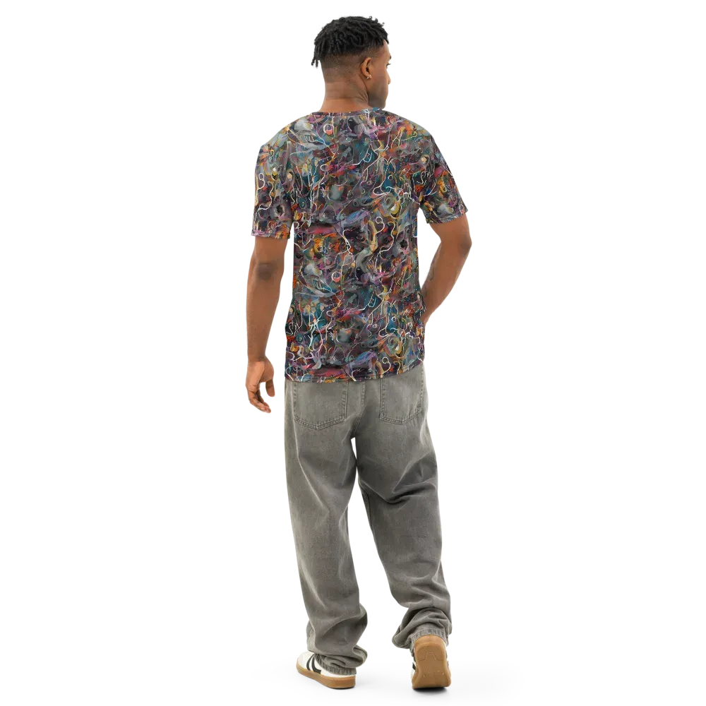 Chromatic Entanglement on Men's Cotton Crew Neck T-Shirt — Back