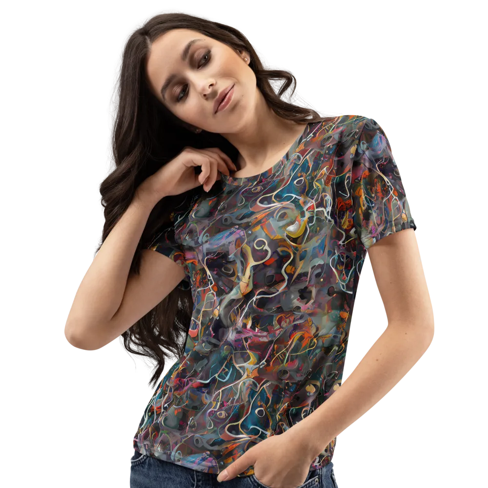 Chromatic Entanglement on Women's Crew Neck T-Shirt — Left Front