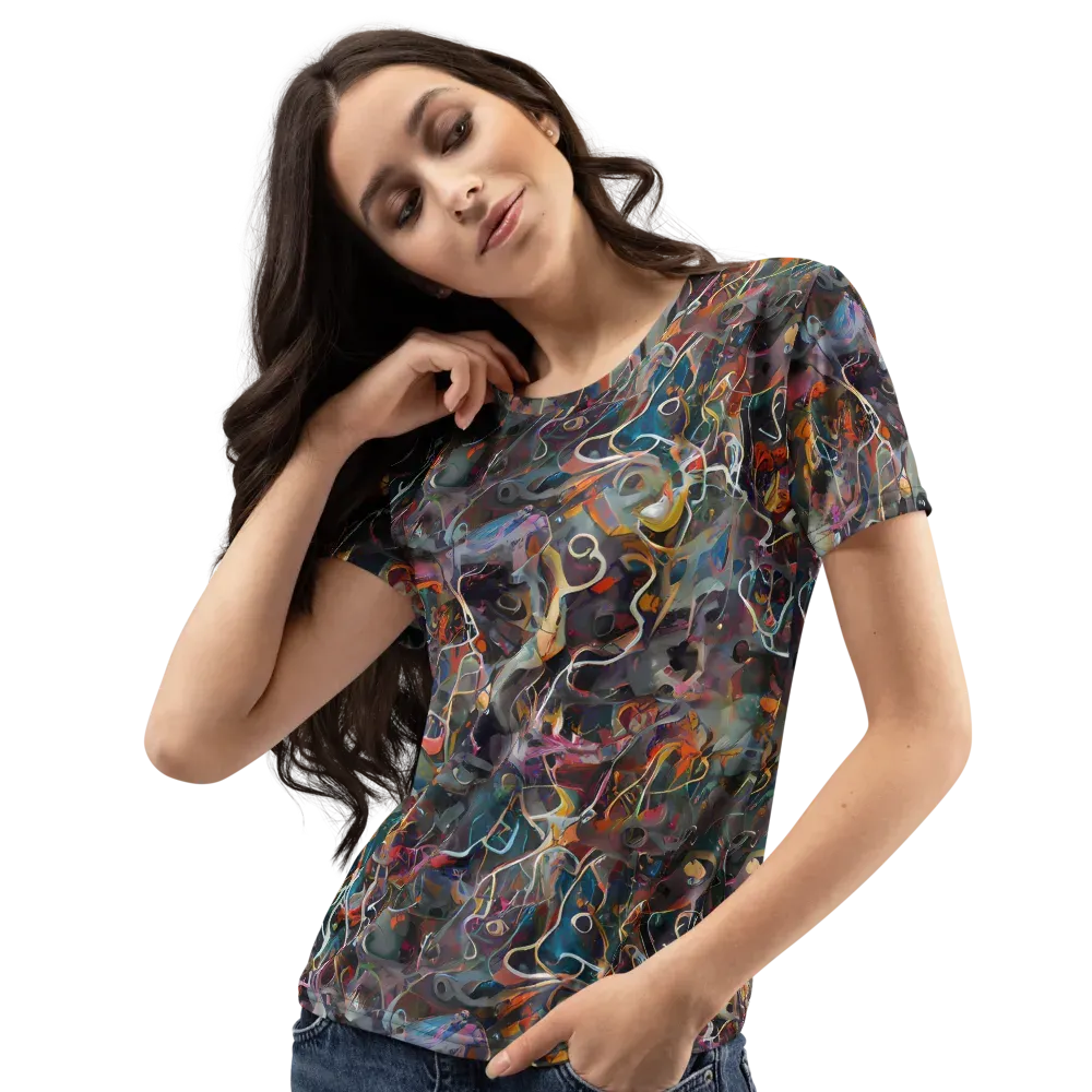 Chromatic Entanglement on Women's Crew Neck T-Shirt — Left Front