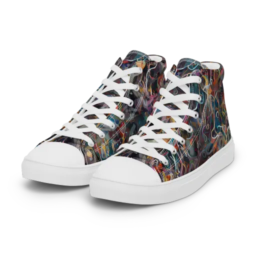 Chromatic Entanglement on a Women's High Top Canvas Shoes