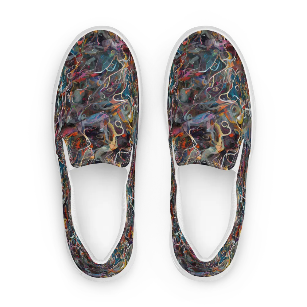 Chromatic Entanglement on Men's Slip-On Canvas Shoes — Front