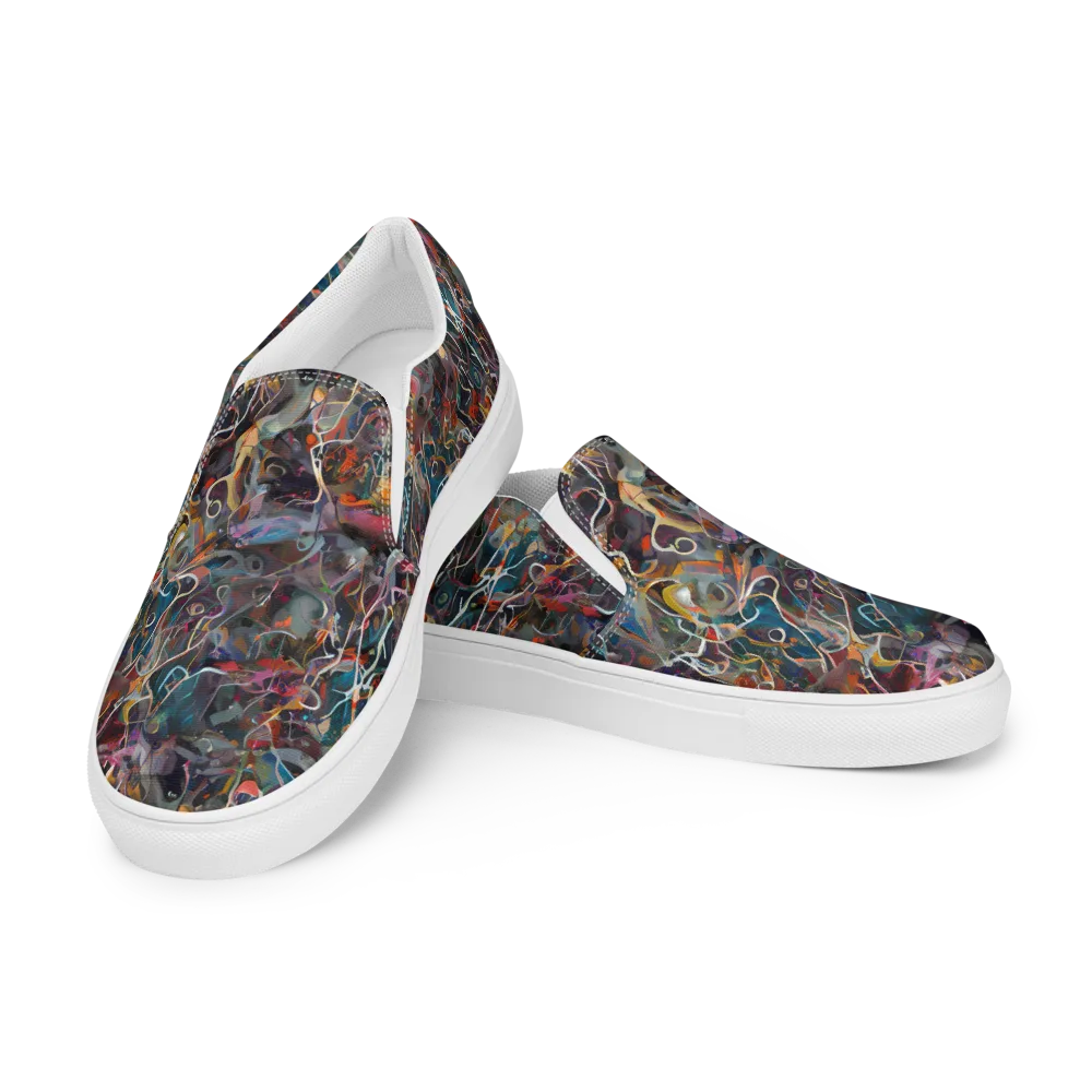 Chromatic Entanglement on Men's Slip-On Canvas Shoes — Left Front