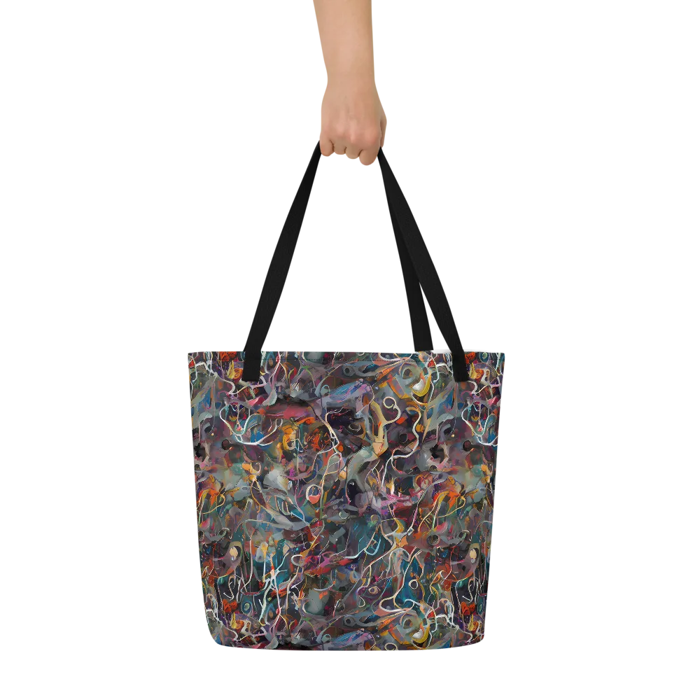Chromatic Entanglement on Large Tote Bag W/ Pocket — Front