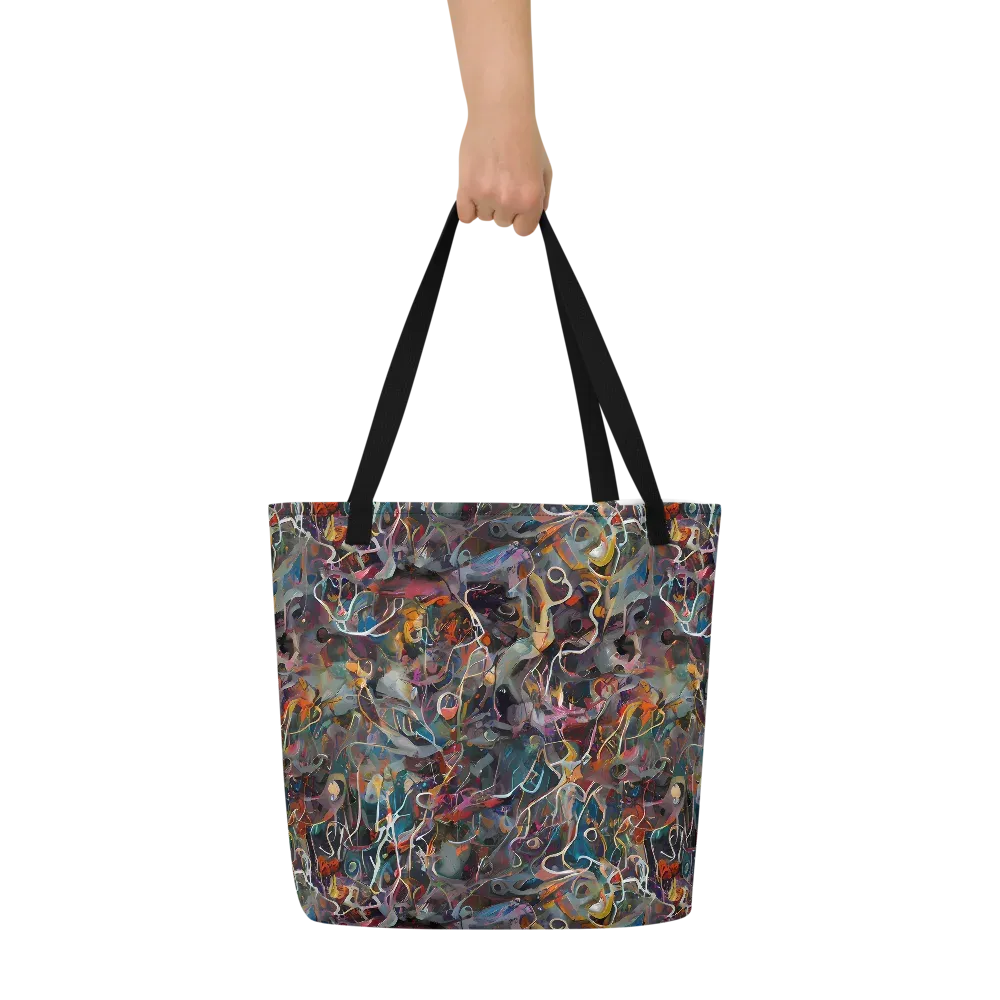 Chromatic Entanglement on Large Tote Bag W/ Pocket — Front