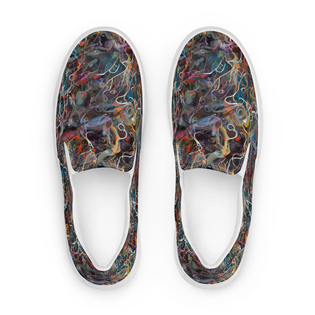 Chromatic Entanglement on Women's Slip-On Canvas Shoes — Front