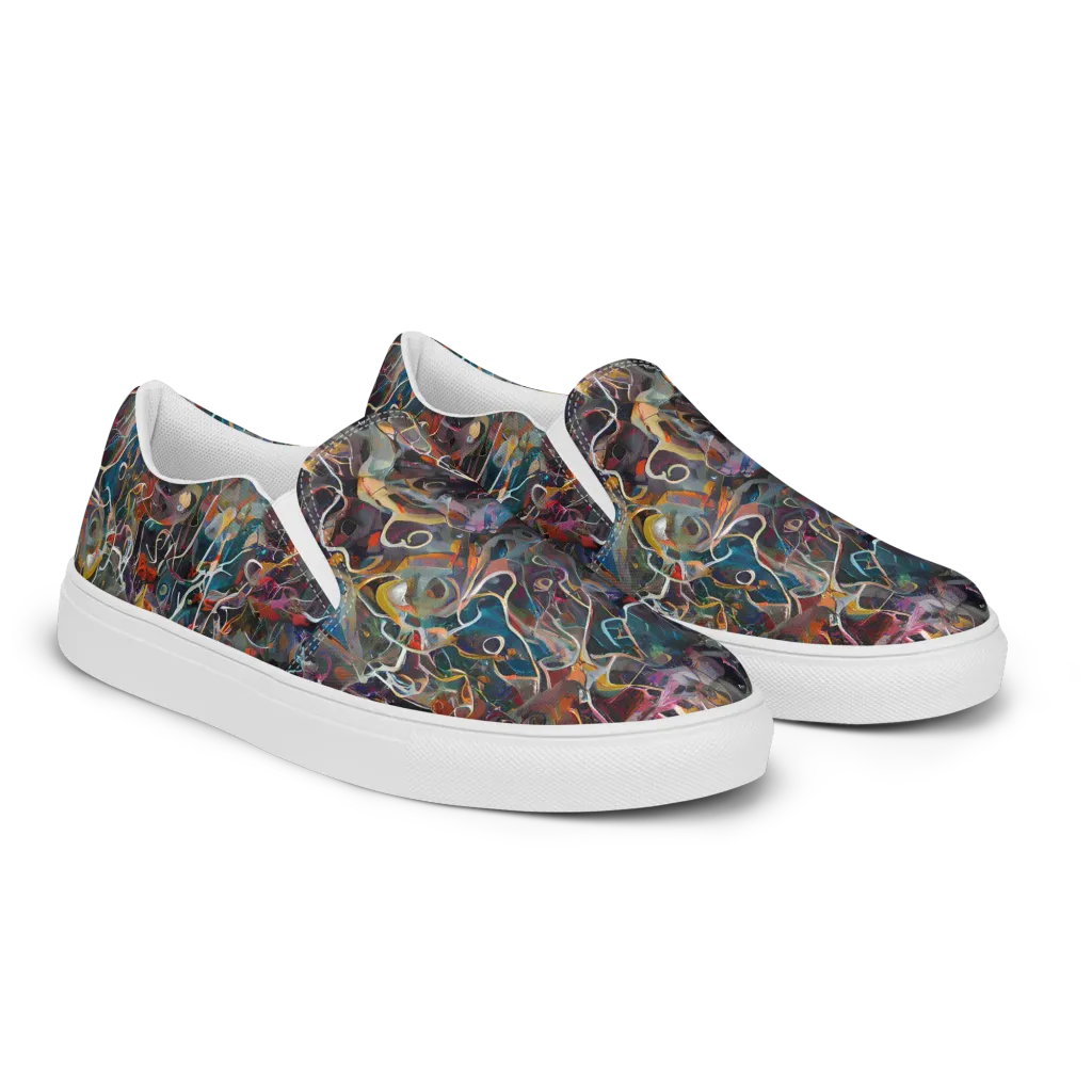 Chromatic Entanglement on Women's Slip-On Canvas Shoes — Right Front