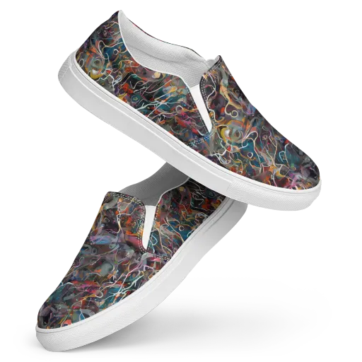 Chromatic Entanglement on a Women's Slip-On Canvas Shoes