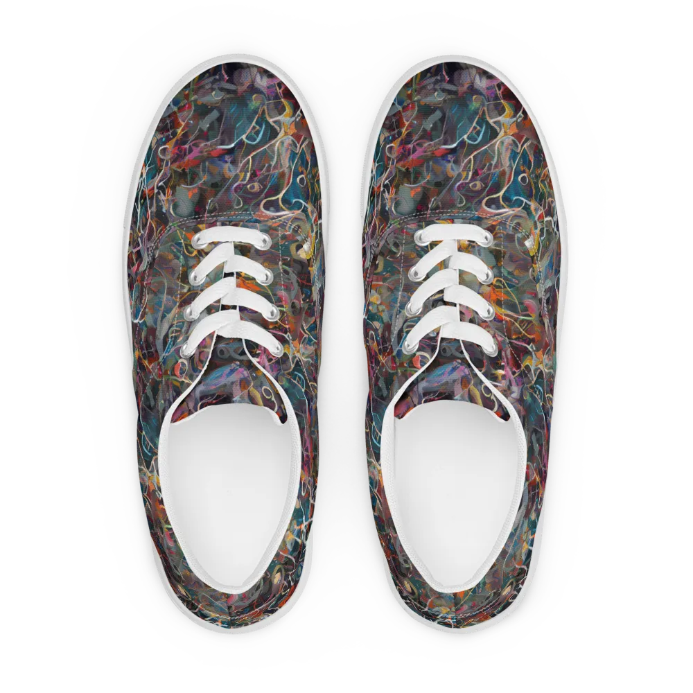 Chromatic Entanglement on Men's Lace-Up Canvas Shoes — Front