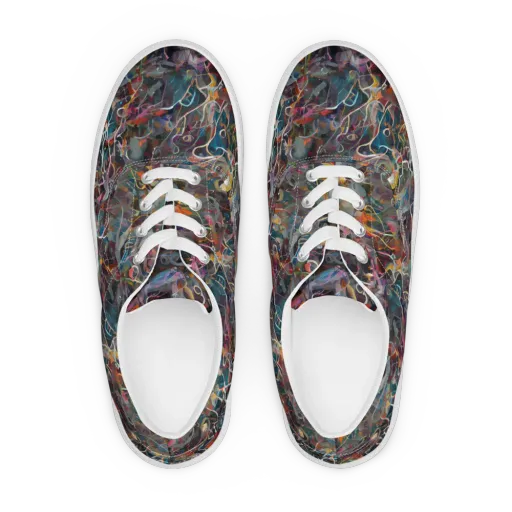 Chromatic Entanglement on a Men's Lace-Up Canvas Shoes