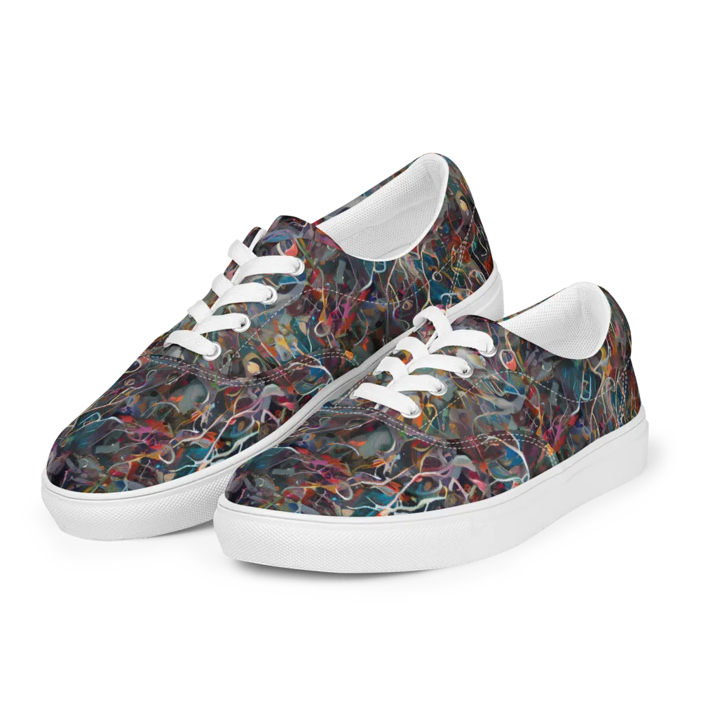 Chromatic Entanglement on Men's Lace-Up Canvas Shoes — Left Front