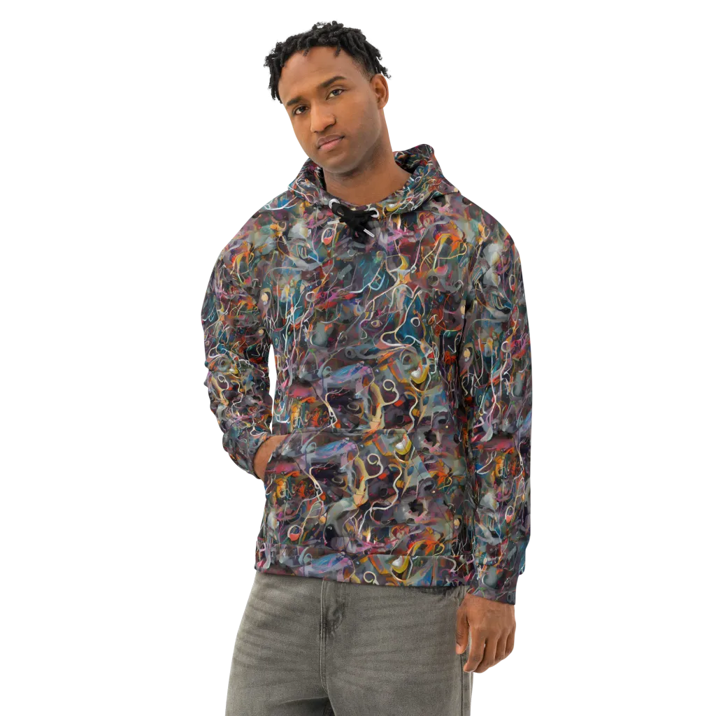 Chromatic Entanglement on Cotton Hoodie — Left Front