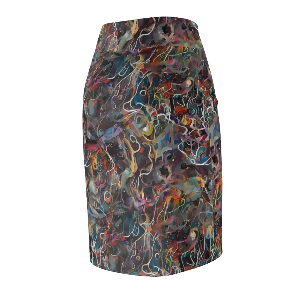 Chromatic Entanglement on Pencil Skirt — Back Side