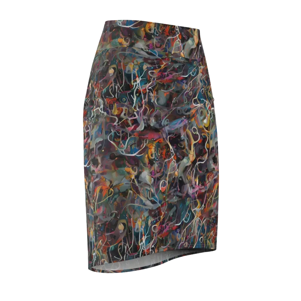 Chromatic Entanglement on Pencil Skirt — Front Side