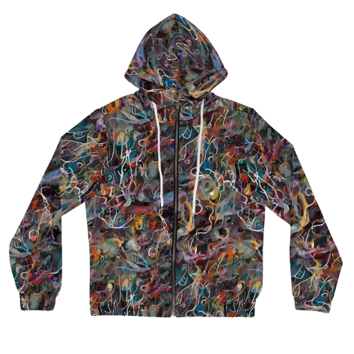 Chromatic Entanglement on a Women's Full-Zip Hoodie