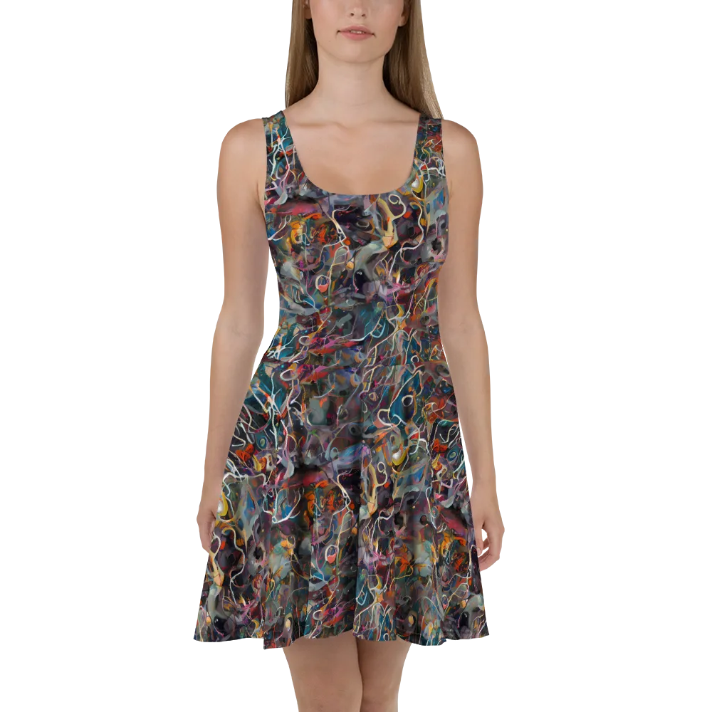 Chromatic Entanglement on Skater Dress — Front
