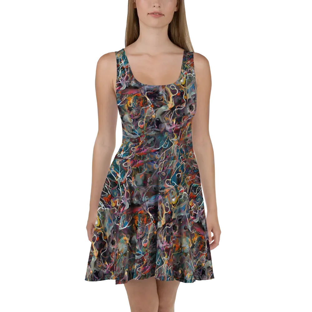 Chromatic Entanglement on Skater Dress — Front