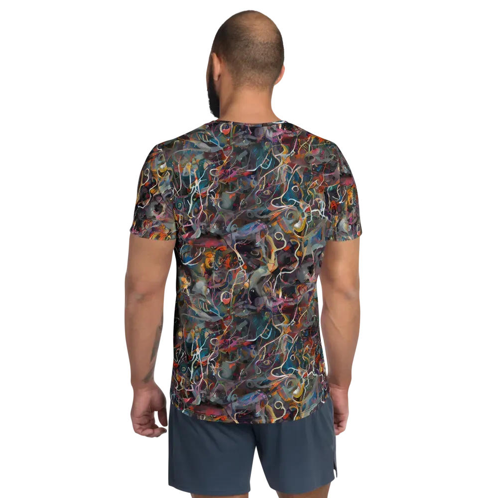 Chromatic Entanglement on Men's Athletic T-Shirt — Back