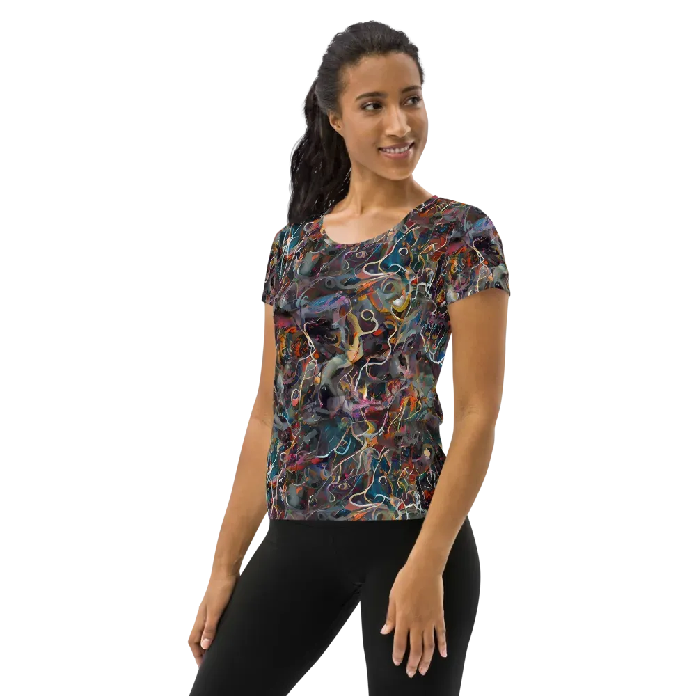 Chromatic Entanglement on Women's Athletic T-Shirt — Left