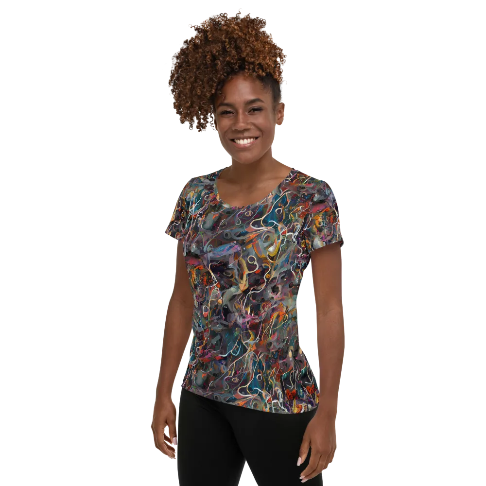Chromatic Entanglement on Women's Athletic T-Shirt — Left