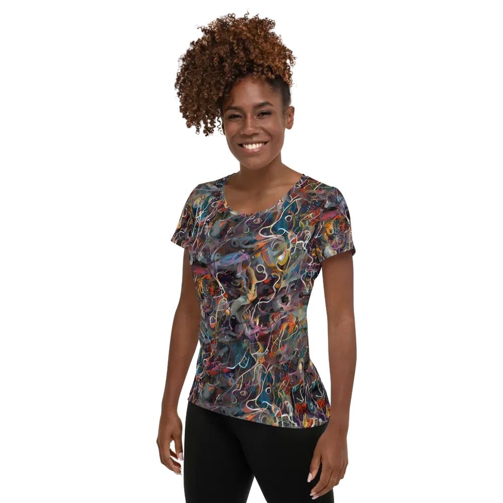 Chromatic Entanglement on Women's Athletic T-Shirt — Left