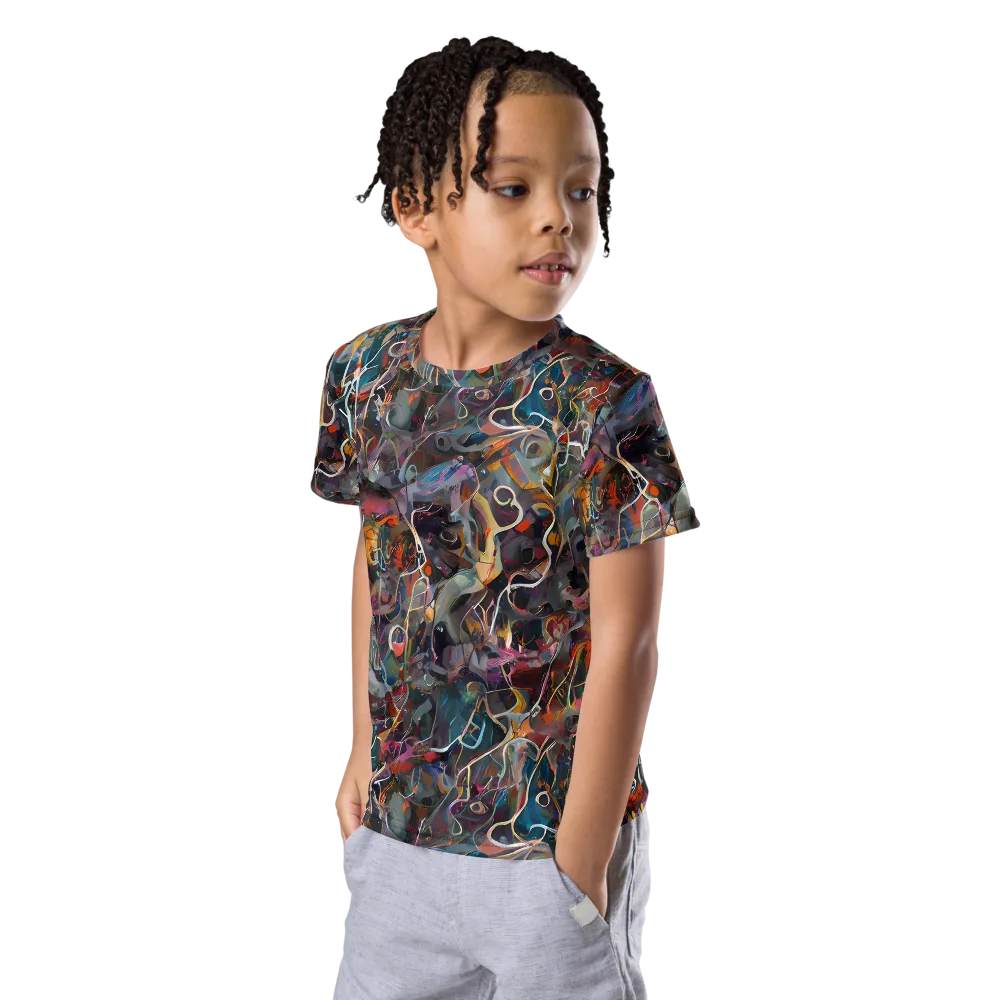 Chromatic Entanglement on Kids Crew Neck T-Shirt — Left Front