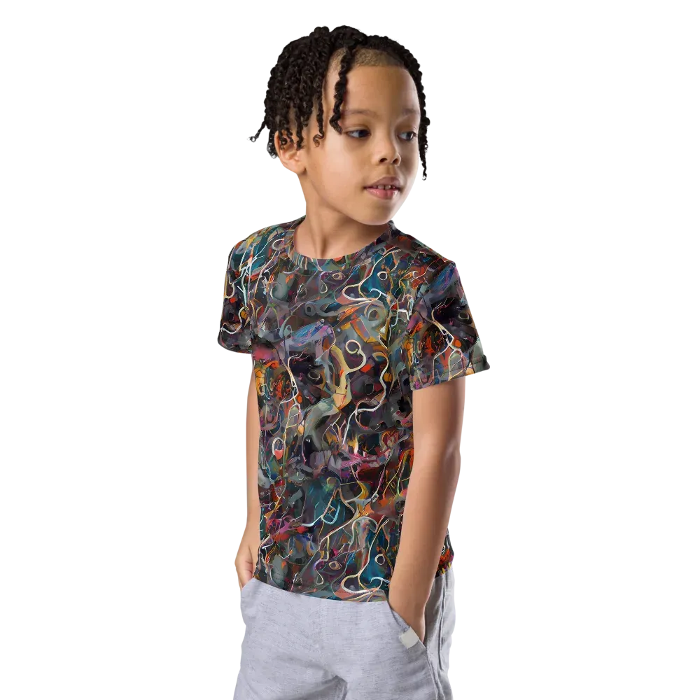 Chromatic Entanglement on Kids Crew Neck T-Shirt — Left Front