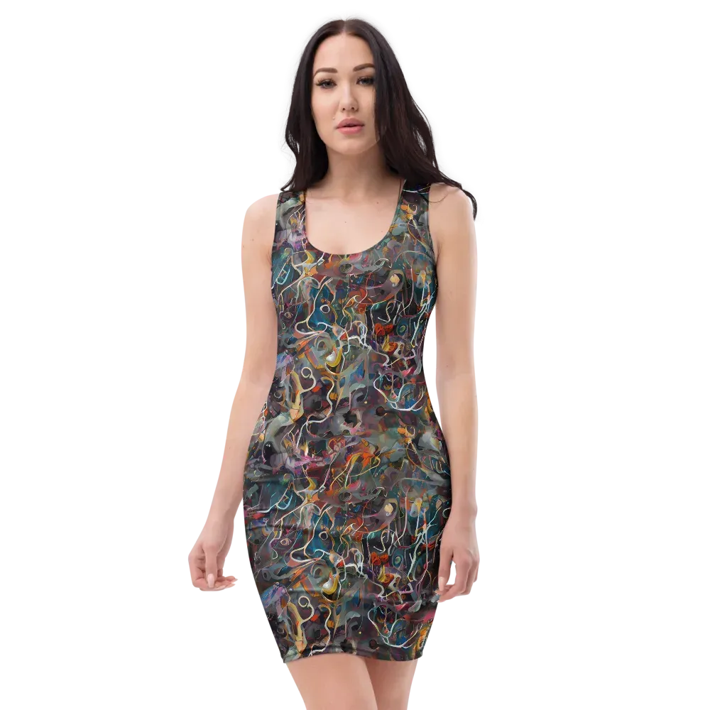 Chromatic Entanglement on Bodycon Dress — Front