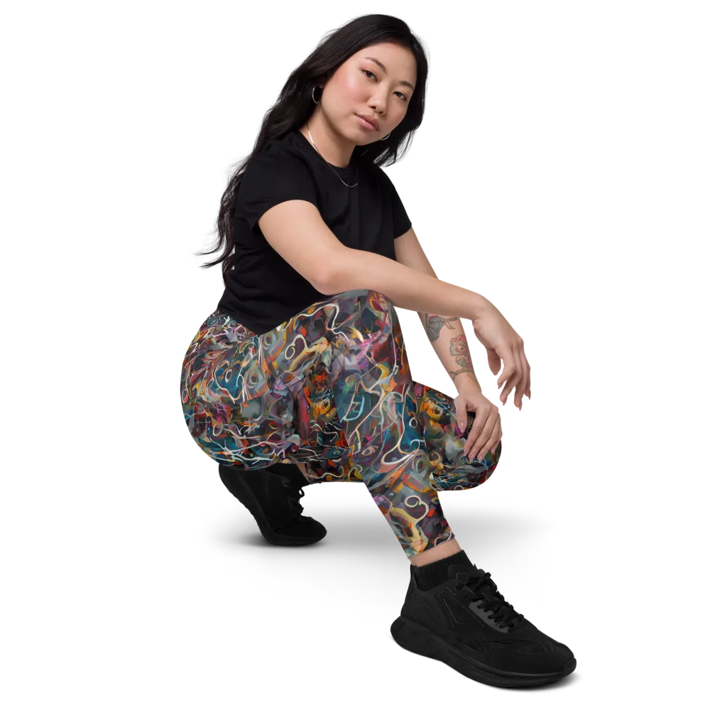 Chromatic Entanglement on Leggings with Pockets — Right Front