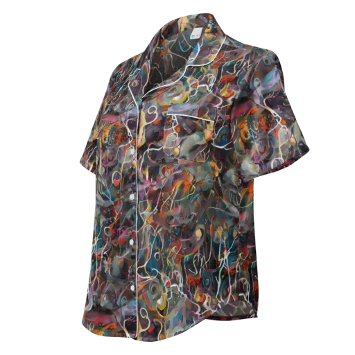 Chromatic Entanglement on a Women's Short Sleeve Pajama Top