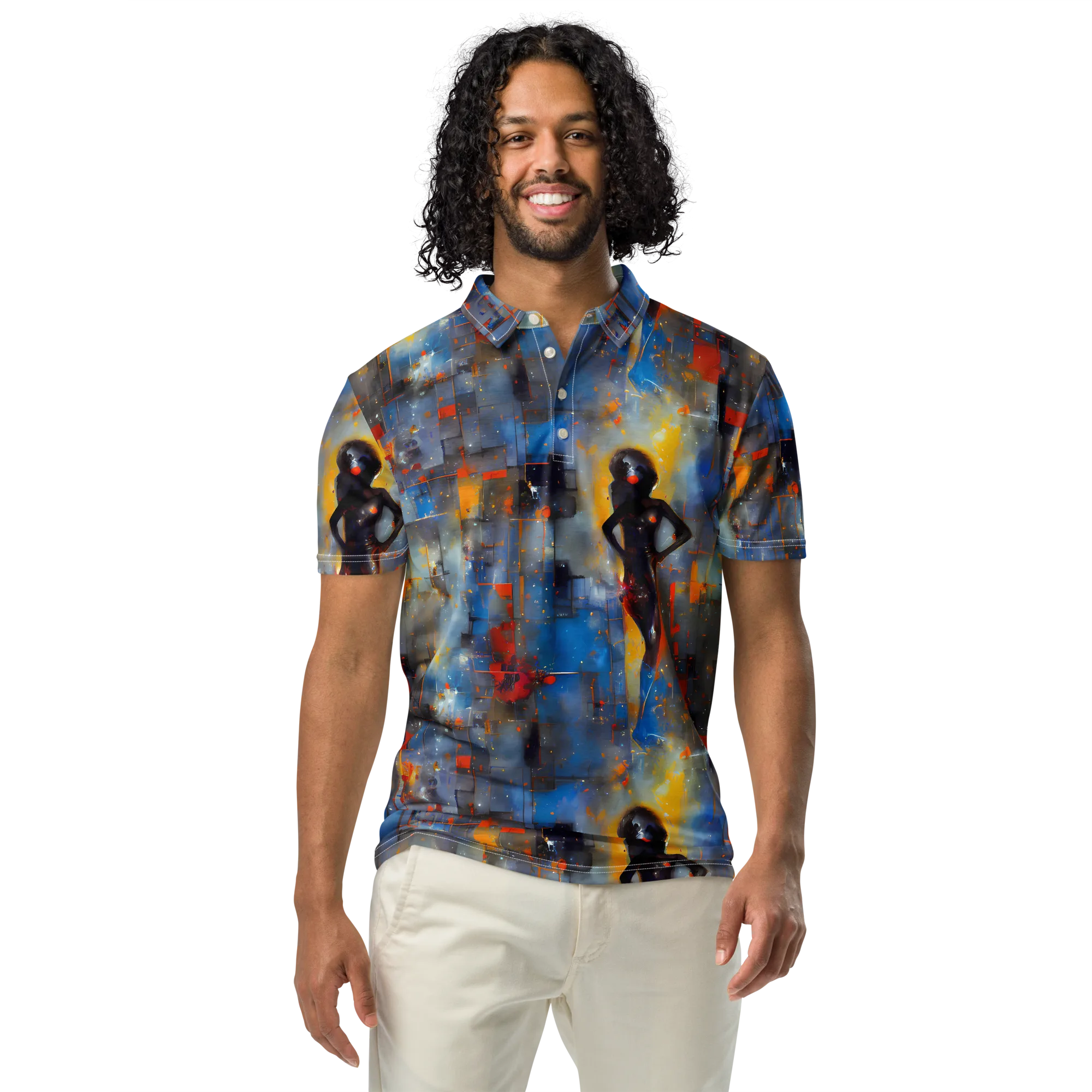 Neoblock Fusion on Men's Slim Fit Polo Shirt — Front