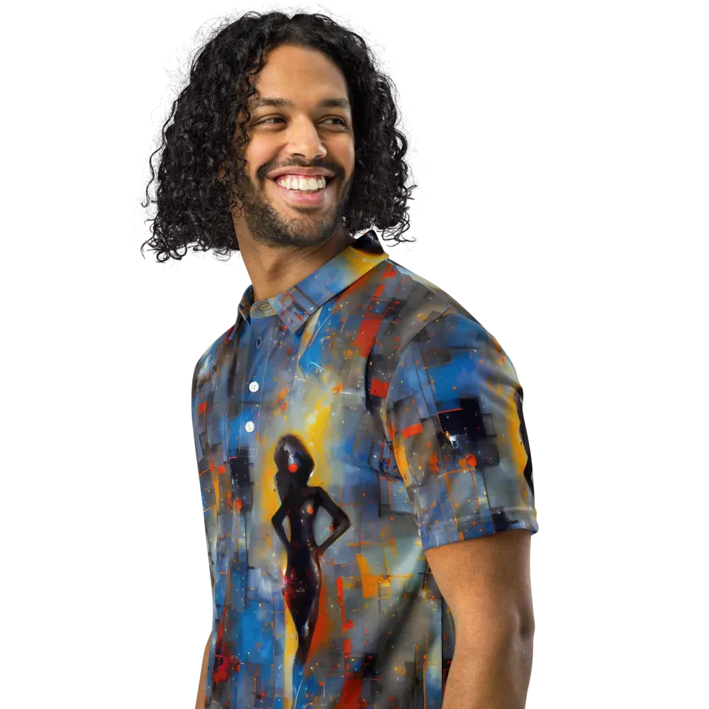 Neoblock Fusion on Men's Slim Fit Polo Shirt — Left Front