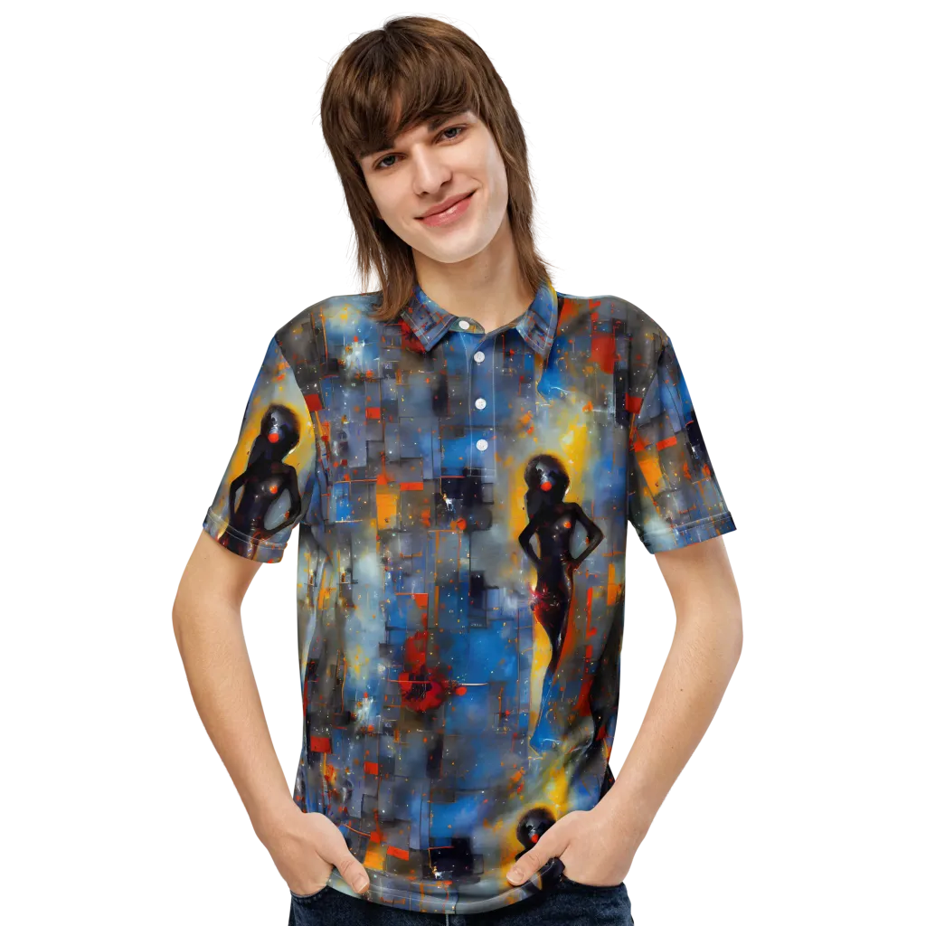 Neoblock Fusion on Men's Slim Fit Polo Shirt — Front