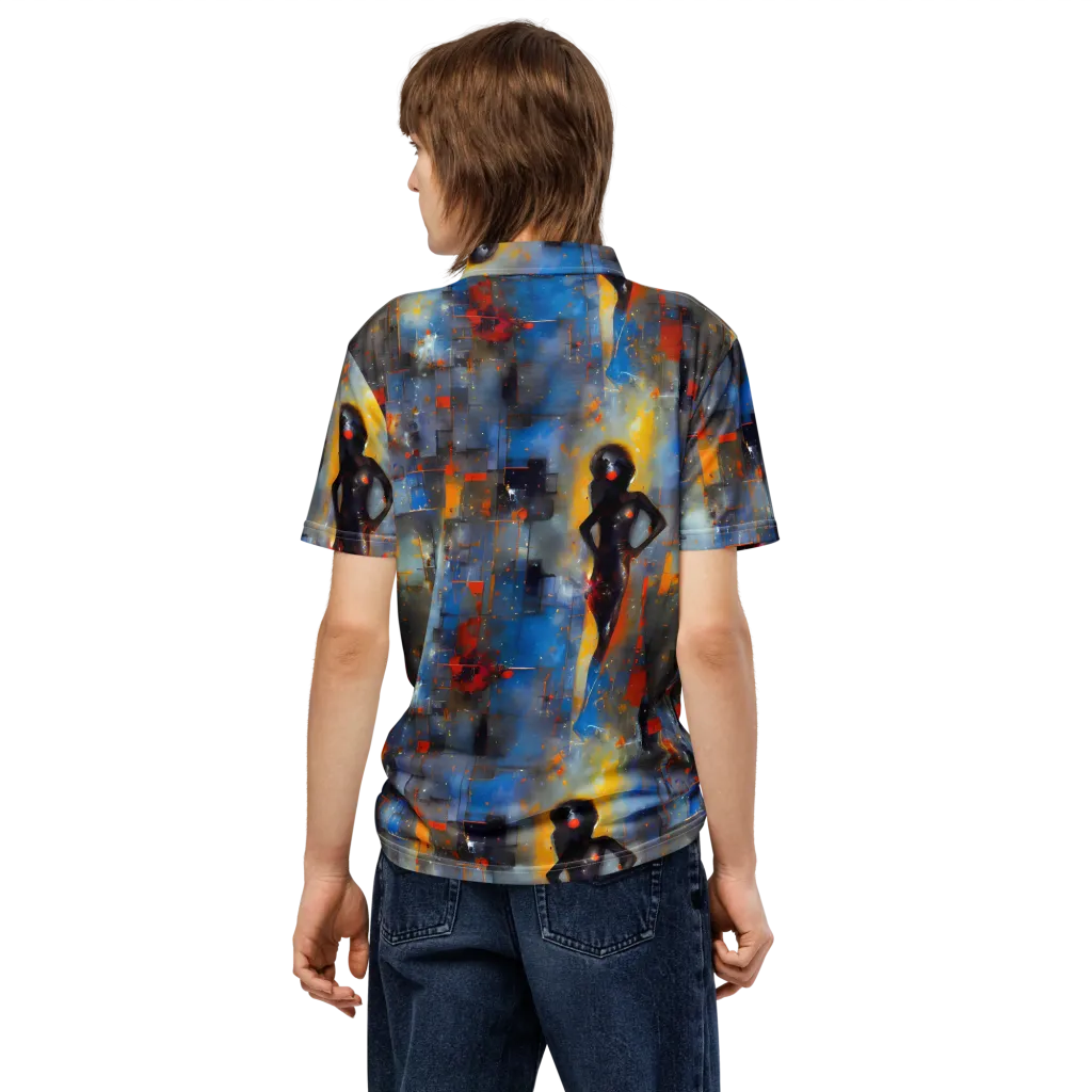 Neoblock Fusion on Men's Slim Fit Polo Shirt — Back