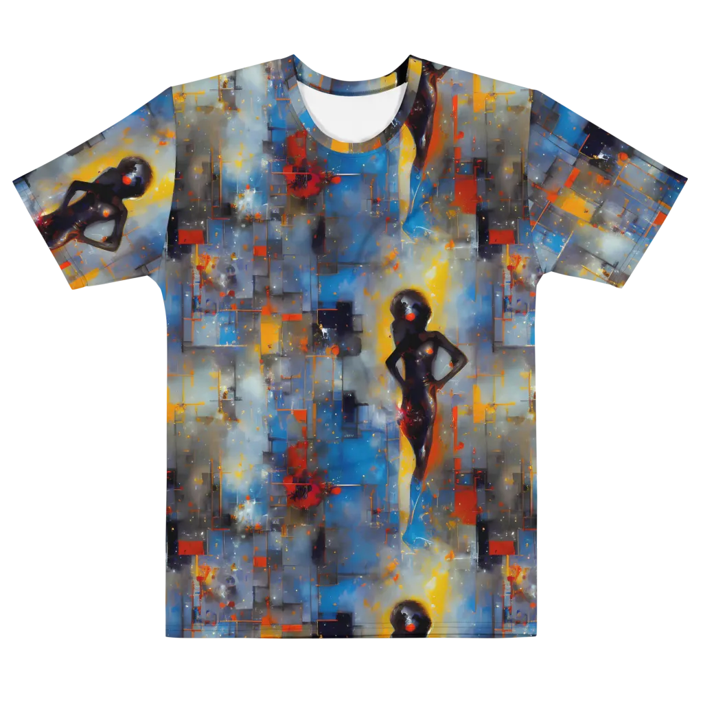Neoblock Fusion on Men's Cotton Crew Neck T-Shirt — Front